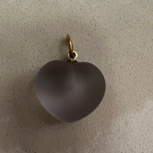 Elegant Lavender Frosted Glass Heart Pendant